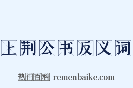上荆公书反义词是什么意思的图片